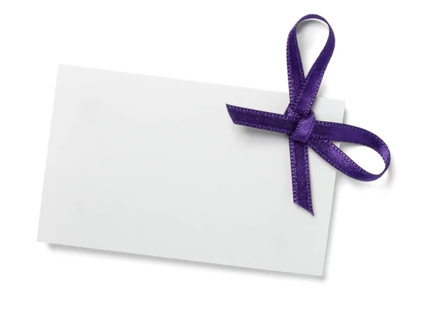 Nota de tarjeta de cinta rosa púrpura —  Fotos de Stock
