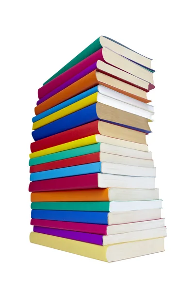 Livros coloridos empilham conhecimento escolar — Fotografia de Stock