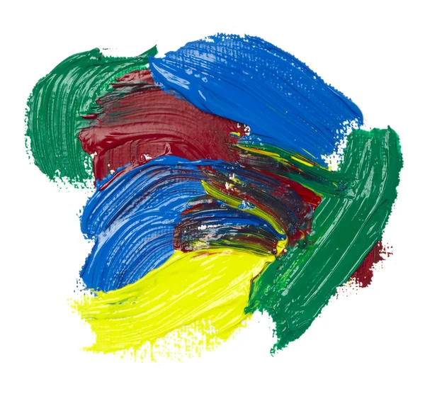 Pincel de pintura a óleo de traços de cor arte — Fotografia de Stock