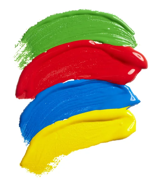 Color strokes oil paint brush art — Stock Photo, Image