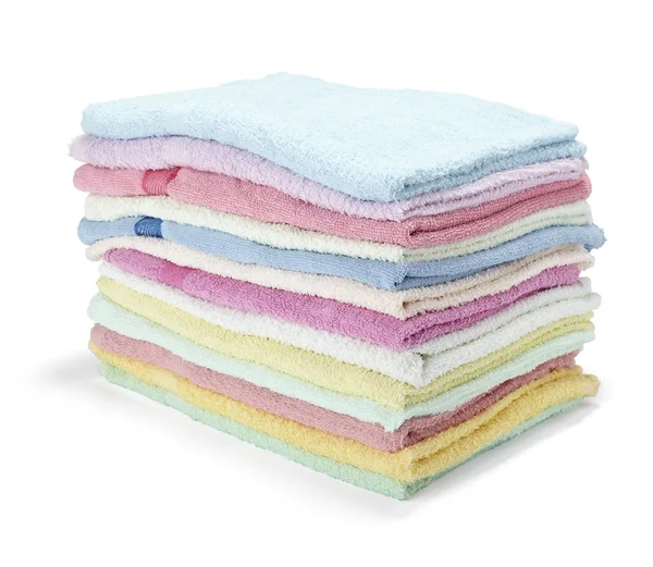Towels stacked bathroom — Stock Photo, Image