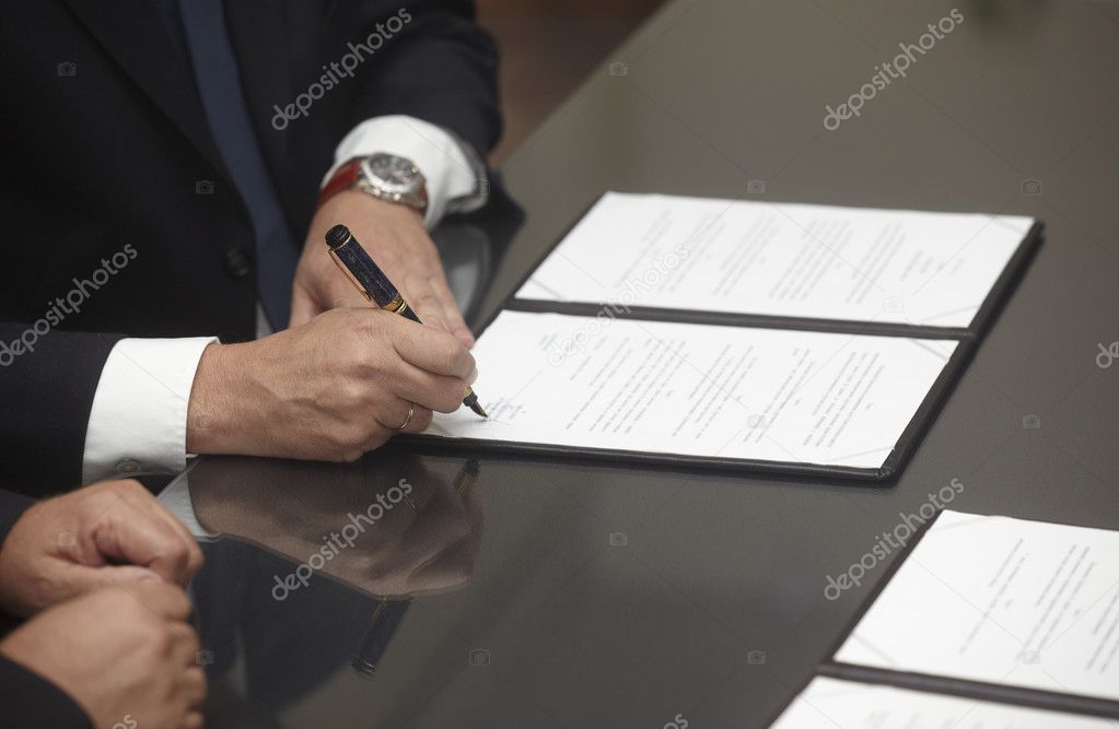 Signature signing contract office business