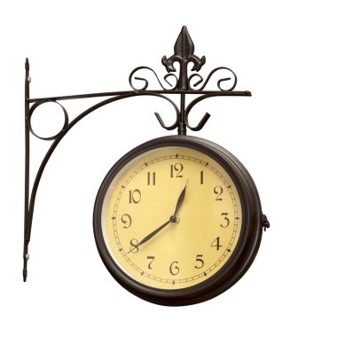 Old grunge antique wall clock clipart