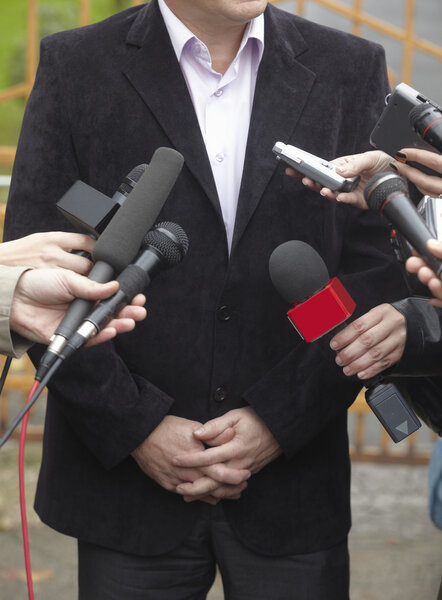 Business meeting conference journalism microphones