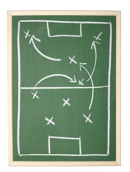 Chalkboard sala de aula táticas de futebol equipe treinador de esporte — Fotografia de Stock