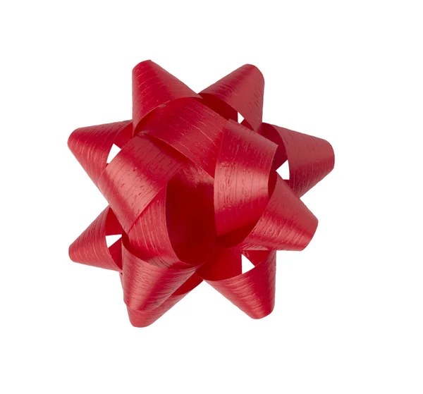 Red ribbon bow decoratie seizoensgebonden Kerstmis verjaardag — Stockfoto
