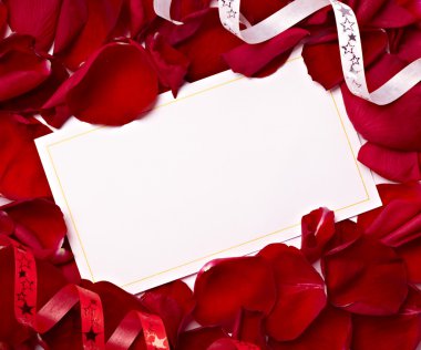 Greeting card note rose petals celebration christmas love clipart