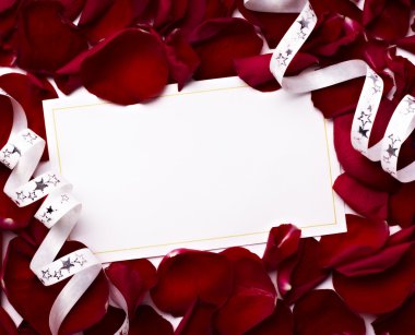 Greeting card note rose petals celebration christmas love clipart