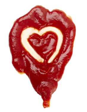 Ketchup stain heart shape love food