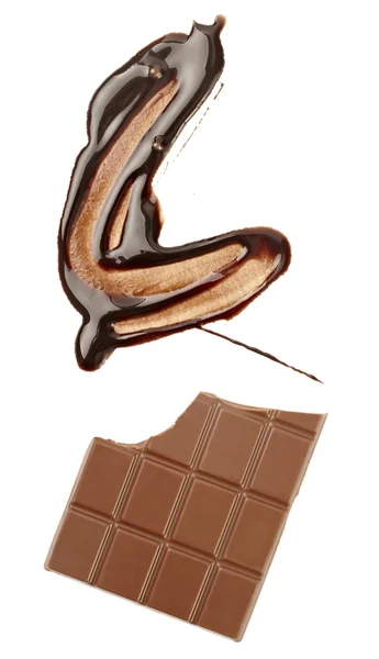 Syrop czekoladowy wyciek plama słodkie jedzenie — Zdjęcie stockowe
