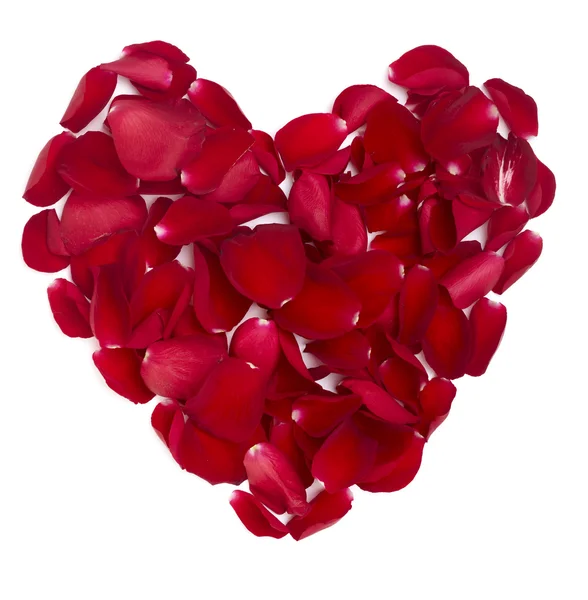 Hart vorm rozenblaadjes bloem liefde Valentijn — Stockfoto