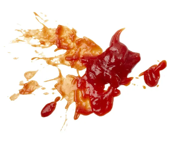 Ketchup fläcken smutsiga kryddor krydda maten — Stockfoto