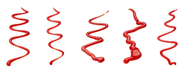 Ketchup linje smutsiga kryddor krydda maten — Stockfoto