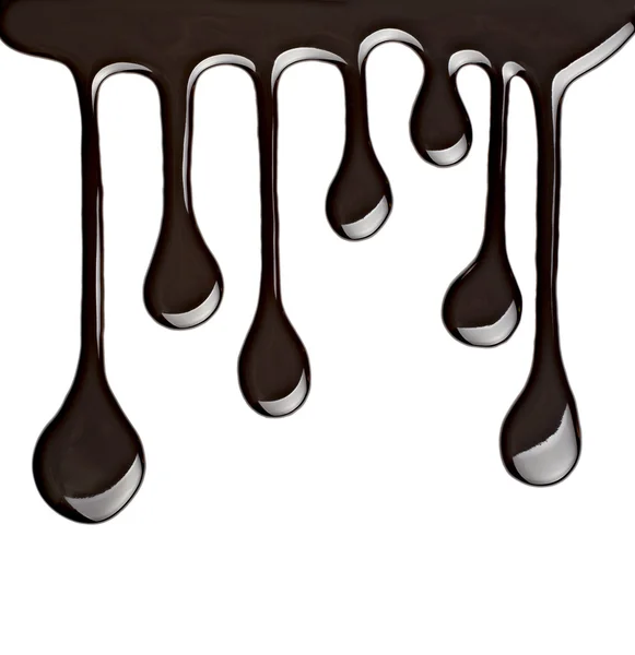 Chocolate syrup leaking stream sweet food — Stock Photo, Image