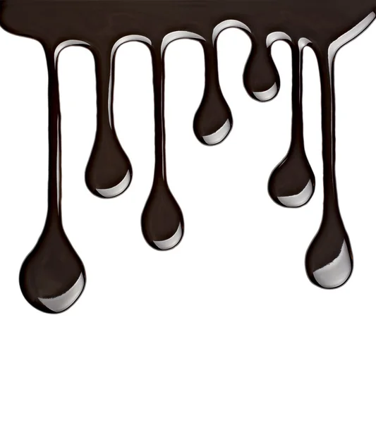 Xarope de chocolate vazando fluxo de alimentos doces — Fotografia de Stock