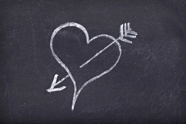 Miłość serca szkoła tablica — Zdjęcie stockowe