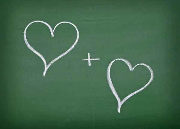 Love hearts school chalkboard — Stock Photo, Image