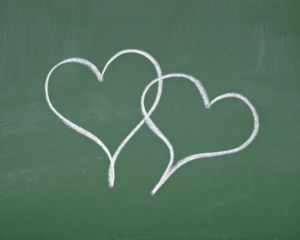 Love hearts school chalkboard — Stock Photo, Image