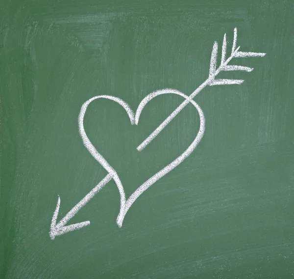 Láska srdce školní tabule — Stock fotografie