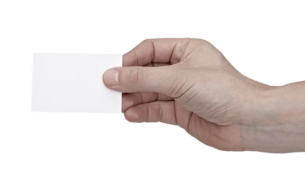 Hand holding blank message note — Stock Photo, Image