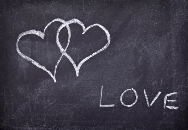 Cinta hati papan tulis sekolah — Stok Foto