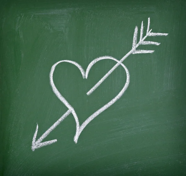 Love hearts okul yazı tahtası — Stok fotoğraf