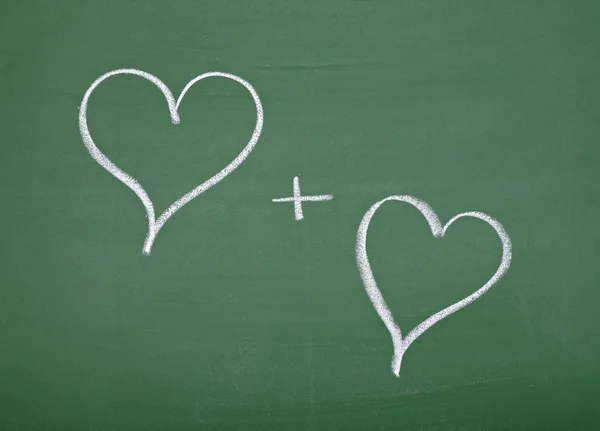 Miłość serca szkoła tablica — Zdjęcie stockowe