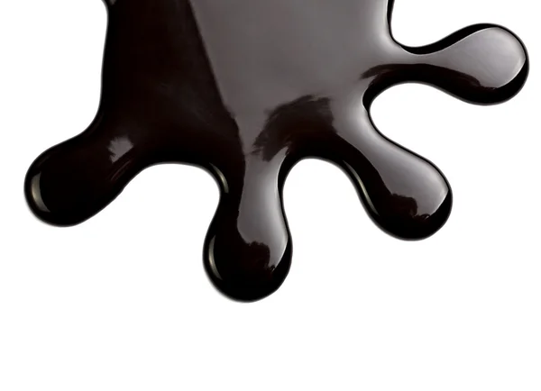 Chocolate syrup leaking stain dirty sweet food — Stock Photo, Image