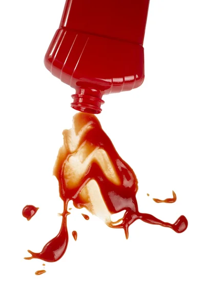 ケチャップの汚れが汚い調味食品調味料 — ストック写真