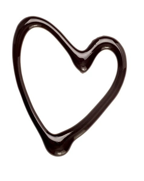 stock image Chocolate syrup leaking heart shape love sweet food