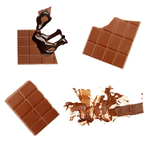Čokoládový sirup uniká skvrnu špinavé sladká jídla — Stock fotografie