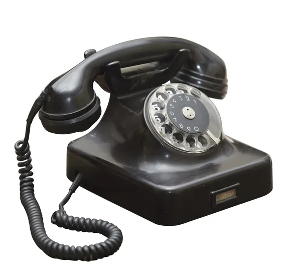 Nero antico grunge vecchio telefono — Foto Stock