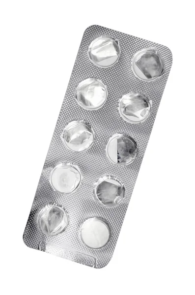 Comprimido comprimido blister embalagem medicina cuidados de saúde — Fotografia de Stock