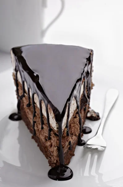 Crème chocoladetaart zoete voedsel — Stockfoto