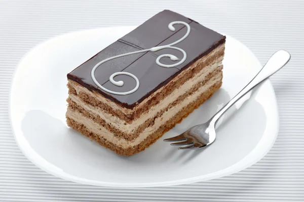 Tort de ciocolată cu cremă alimente dulci — Fotografie, imagine de stoc