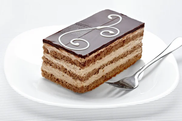 Cream chocolate cake sweet food — Stock Photo, Image