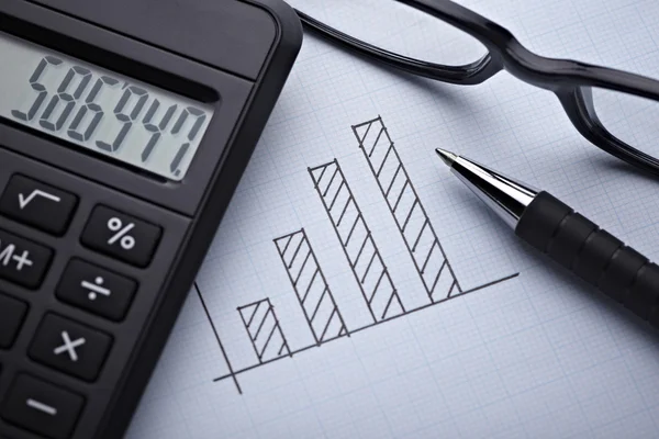 Diagram graph for finance business — Stock Photo, Image