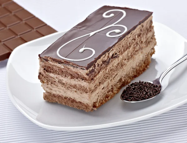 stock image Cream chocolate cake sweet food