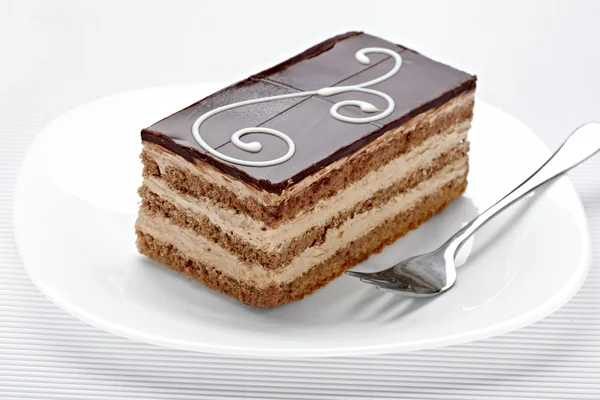 크림 초콜릿 케이크 달콤한 음식 — 스톡 사진