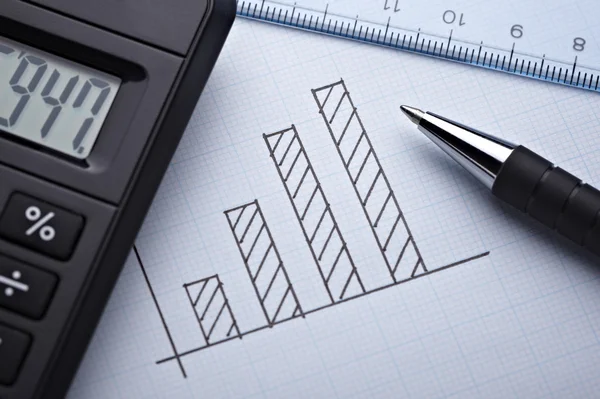 Diagram graph for finance business — Stock Photo, Image