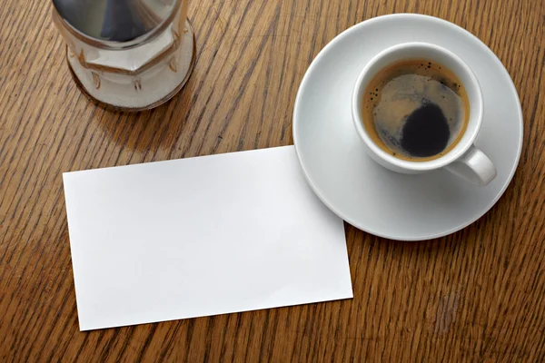 stock image Coffe cup drink and blank note card