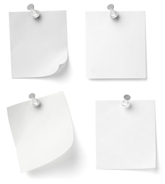 Push pin and note paper office business clipart