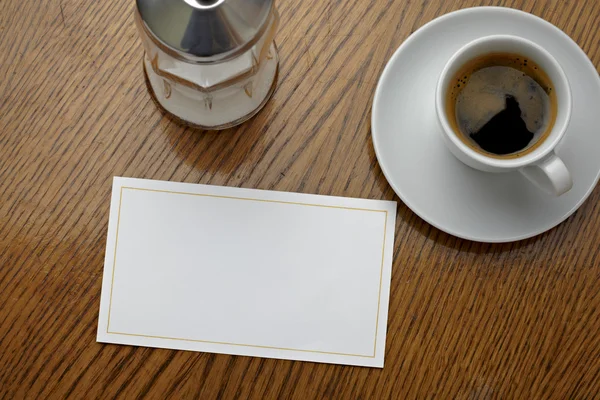 stock image Coffe cup drink and blank note card