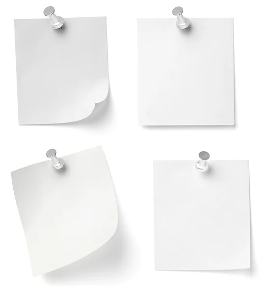 Push pin și note de afaceri birou de hârtie — Fotografie, imagine de stoc