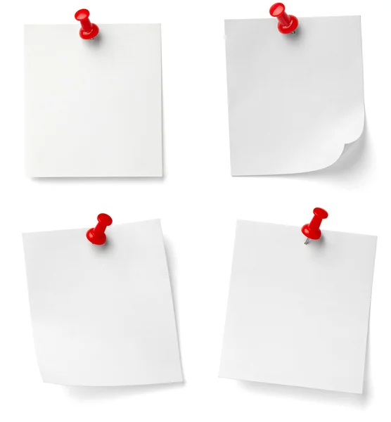 Pinezkę i notatka papier biuro biznes — Zdjęcie stockowe