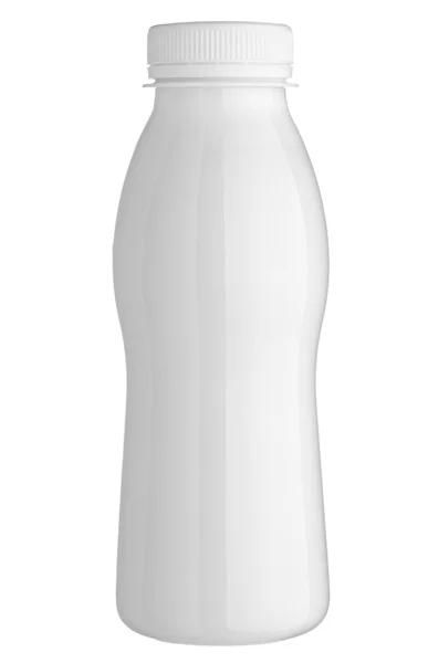 Recipiente de garrafa branca iogurte de leite — Fotografia de Stock