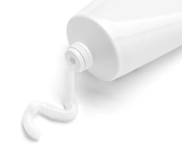 Weiße Creme Tube Körperpflegeprodukt — Stockfoto