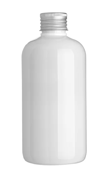 Vit flaska behållare shampoo duschtvål — Stockfoto