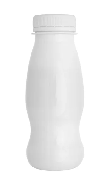 Recipiente de garrafa branca iogurte de leite — Fotografia de Stock