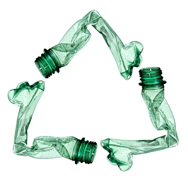 Ambiente de ecología de botella de basura usada vacía — Foto de Stock
